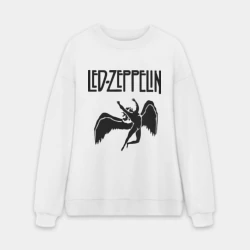 Мужской свитшот oversize без начеса хлопок Led Zeppelin