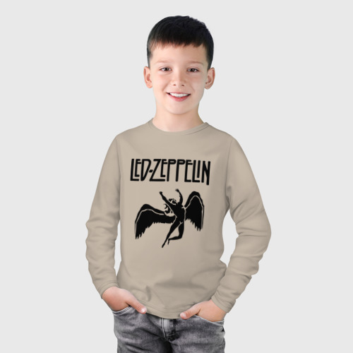 Детский лонгслив хлопок Led Zeppelin, цвет миндальный - фото 3