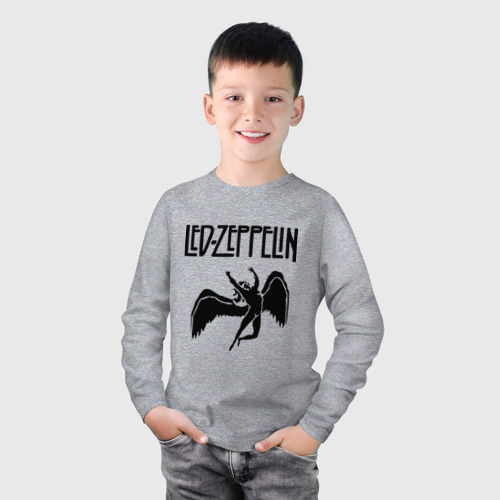 Детский лонгслив хлопок Led Zeppelin, цвет меланж - фото 3