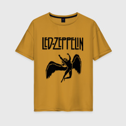 Женская футболка хлопок Oversize Led Zeppelin