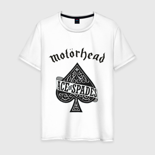 Мужская футболка хлопок Motorhead ace of spades, цвет белый