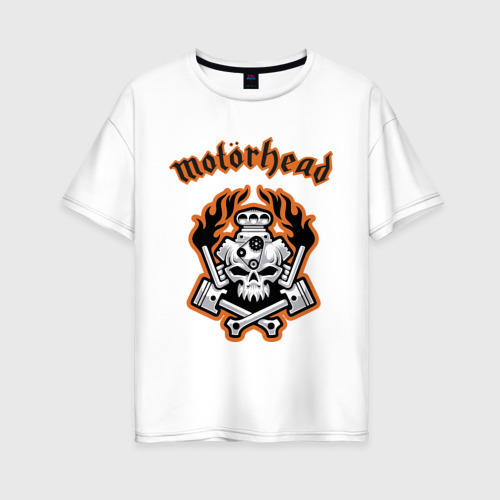 Женская футболка из хлопка оверсайз с принтом Motorhead, вид спереди №1