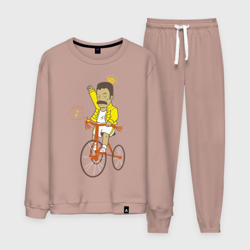 Мужской костюм хлопок Фредди на велосипеде, цвет пыльно-розовый