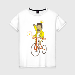 Женская футболка хлопок Фредди на велосипеде