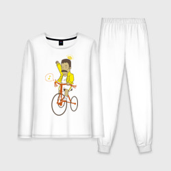 Женская пижама с лонгсливом хлопок Фредди на велосипеде