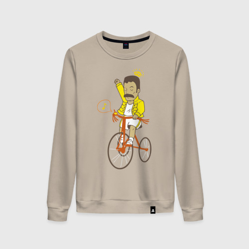 Женский свитшот хлопок Фредди на велосипеде, цвет миндальный