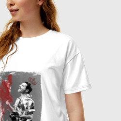 Женская футболка хлопок Oversize Фредди - фото 2
