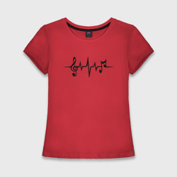 Женская футболка хлопок Slim Heartbeatmusic