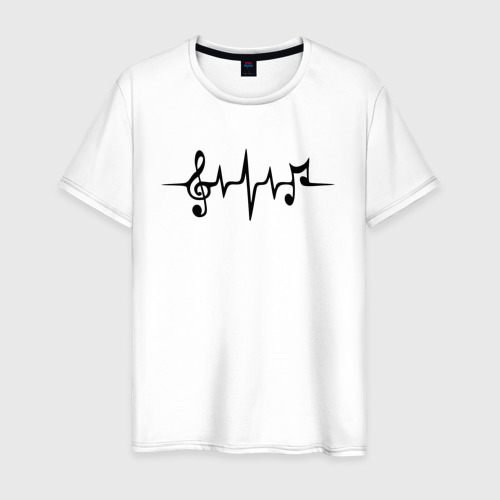 Мужская футболка хлопок heartbeatmusic, цвет белый