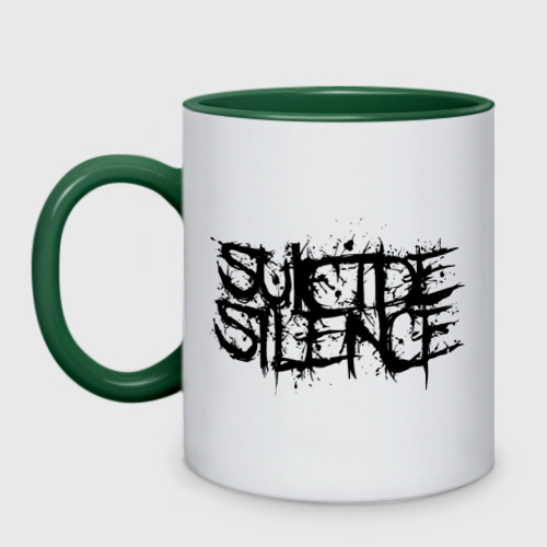 Кружка двухцветная Suicide Silence, цвет белый + зеленый