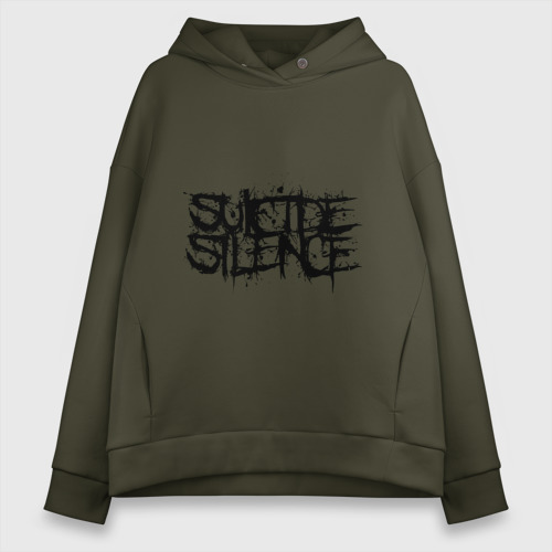 Женское худи Oversize хлопок Suicide Silence, цвет хаки