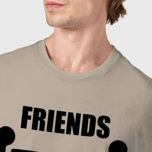 Мужская футболка хлопок Best friends, цвет миндальный - фото 6