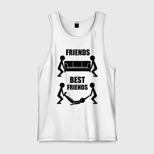 Мужская майка хлопок Best friends, цвет белый