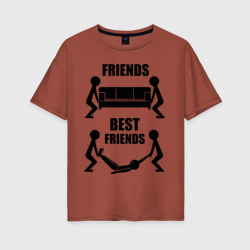 Женская футболка хлопок Oversize Best friends