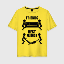 Женская футболка хлопок Oversize Best friends