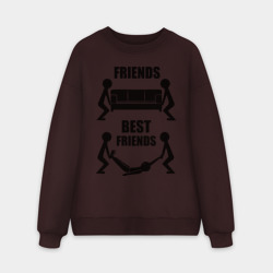 Мужской свитшот oversize без начеса хлопок Best friends