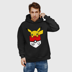 Мужское худи Oversize хлопок Пикачу в кармане - фото 2