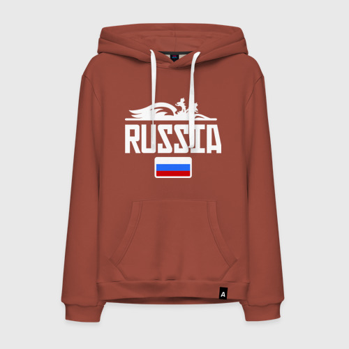 Мужская толстовка хлопок Россия Флаг, цвет кирпичный