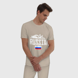Мужская пижама хлопок Россия Флаг - фото 2