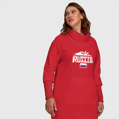 Платье удлиненное хлопок Россия Флаг - фото 7