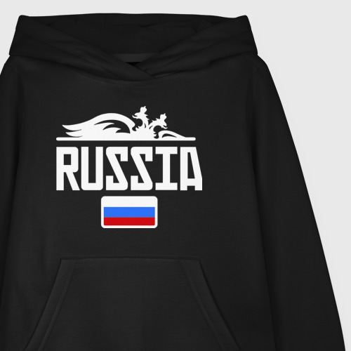 Детская толстовка хлопок Россия Флаг, цвет черный - фото 3