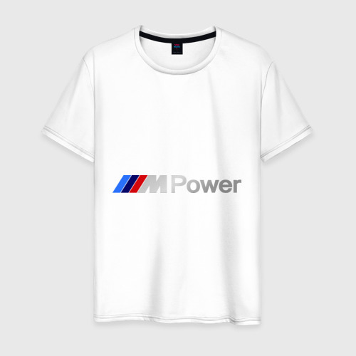 Мужская футболка хлопок BMW Power, цвет белый