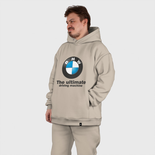 Мужской костюм oversize хлопок BMW The ultimate driving machine, цвет миндальный - фото 7