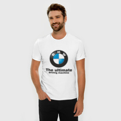 Мужская футболка хлопок Slim BMW The ultimate driving machine - фото 2