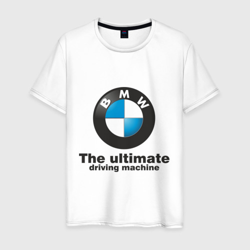 Мужская футболка хлопок BMW The ultimate driving machine, цвет белый