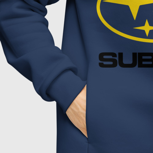 Мужское худи Oversize хлопок Subaru Logo, цвет темно-синий - фото 8