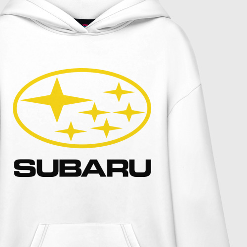 Худи SuperOversize хлопок Subaru Logo, цвет белый - фото 3