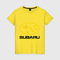 Женская футболка хлопок Subaru Logo