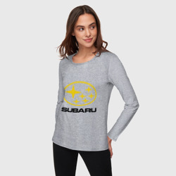 Женский лонгслив хлопок Subaru Logo - фото 2
