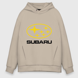 Мужское худи Oversize хлопок Subaru Logo