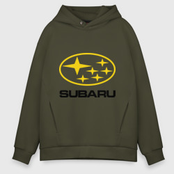 Мужское худи Oversize хлопок Subaru Logo