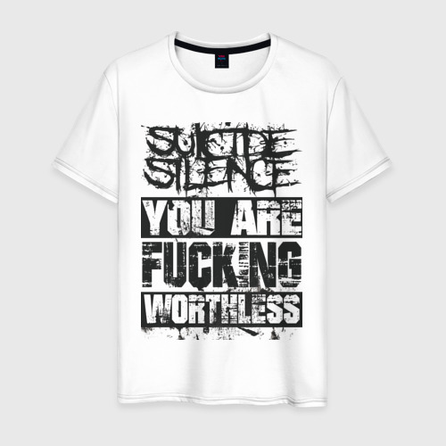 Мужская футболка из хлопка с принтом Suicide Silence, вид спереди №1