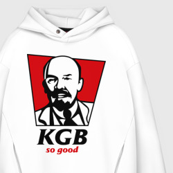 Худи с принтом KGB — So Good для мужчины, вид на модели спереди №3. Цвет основы: белый