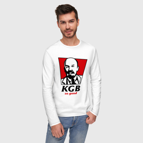 Мужской лонгслив хлопок KGB - So Good, цвет белый - фото 3