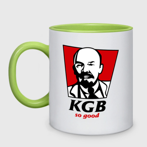 Кружка двухцветная KGB - So Good, цвет белый + светло-зеленый