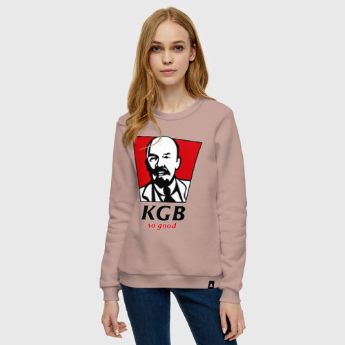 Женский свитшот хлопок KGB - So Good, цвет пыльно-розовый - фото 3