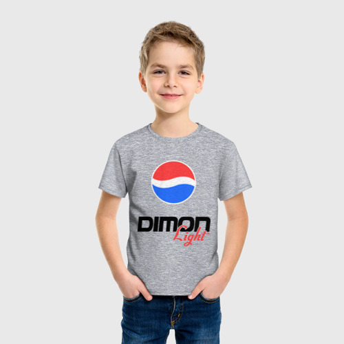 Детская футболка хлопок Дима Лайт, цвет меланж - фото 3