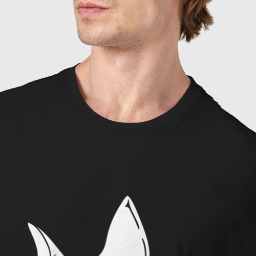 Мужская футболка хлопок Скелет кота, цвет черный - фото 6