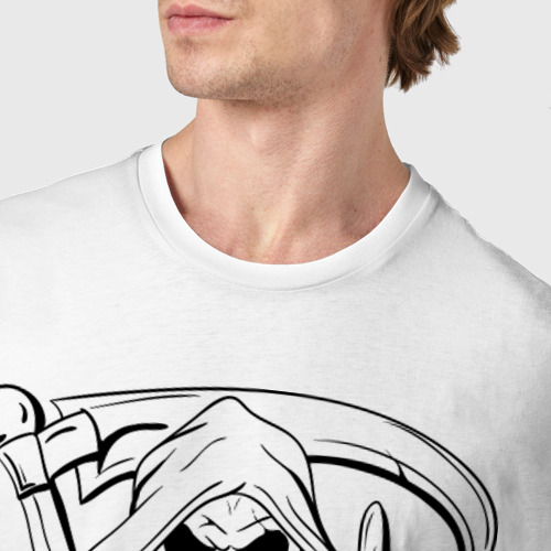 Мужская футболка хлопок Смерть с косой, цвет белый - фото 6