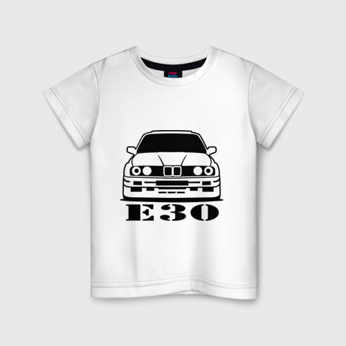 Детская футболка хлопок e30, цвет белый