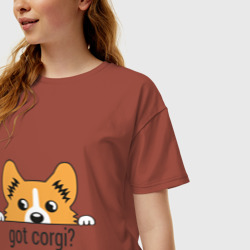 Женская футболка хлопок Oversize Got Corgi - фото 2