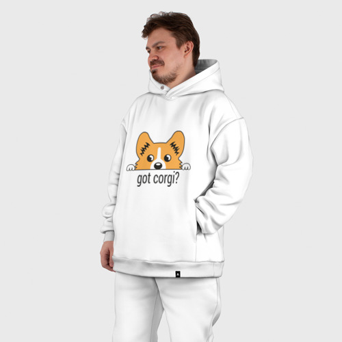 Мужской костюм oversize хлопок Got Corgi, цвет белый - фото 7