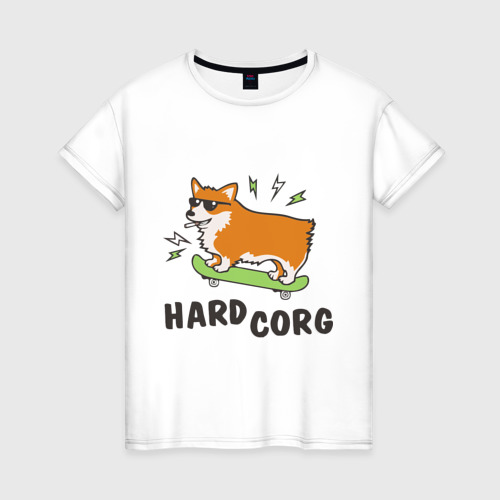 Женская футболка хлопок Hardcorg, цвет белый