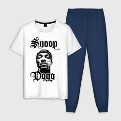 Мужская пижама с белой футболкой хлопок Snoop Dogg