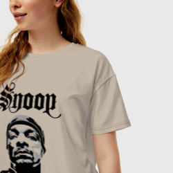 Женская футболка хлопок Oversize Snoop Dogg - фото 2