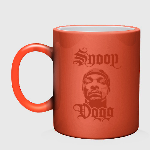 Кружка хамелеон Snoop Dogg, цвет белый + красный - фото 3